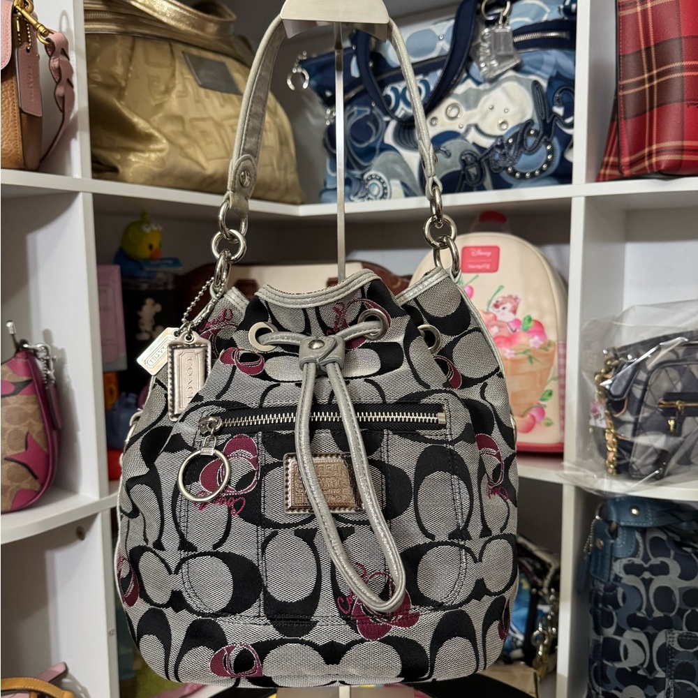 Coach Poppy Heart Glam Bucket Bag